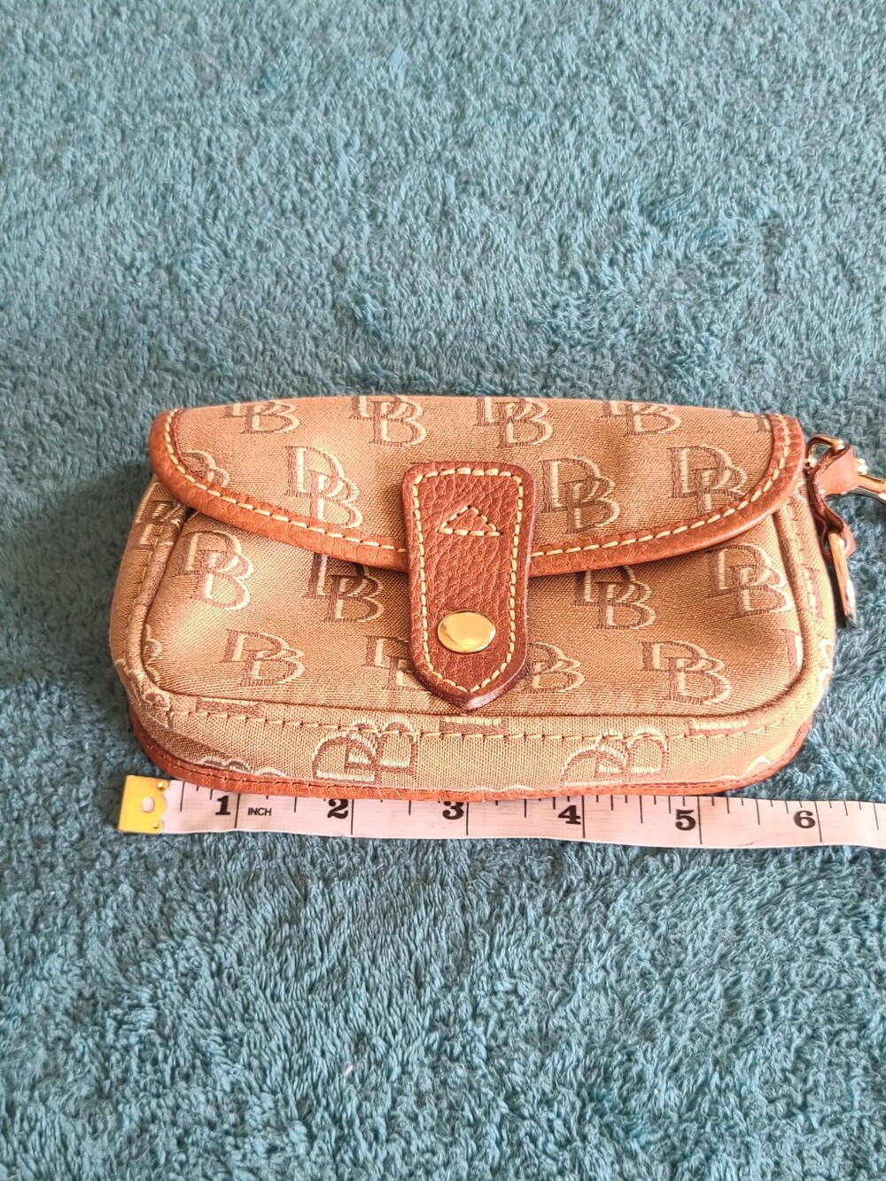 Dooney & Bourke Brown Signature Wristlet Pouch - Picture 8 of 10